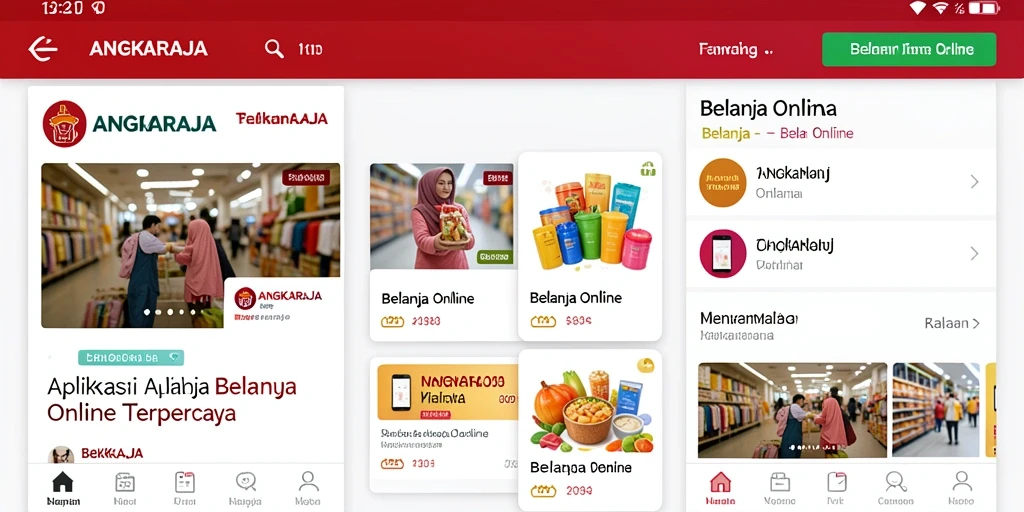 Tampilan antarmuka aplikasi ANGKARAJA yang modern dan user-friendly.