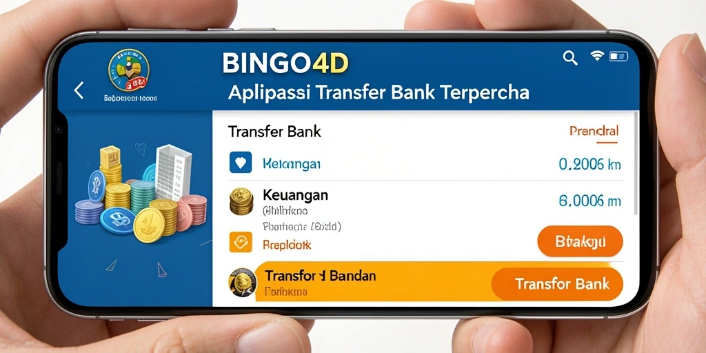Tampilan antarmuka BINGO4D untuk Transfer Bank yang mudah dipahami.