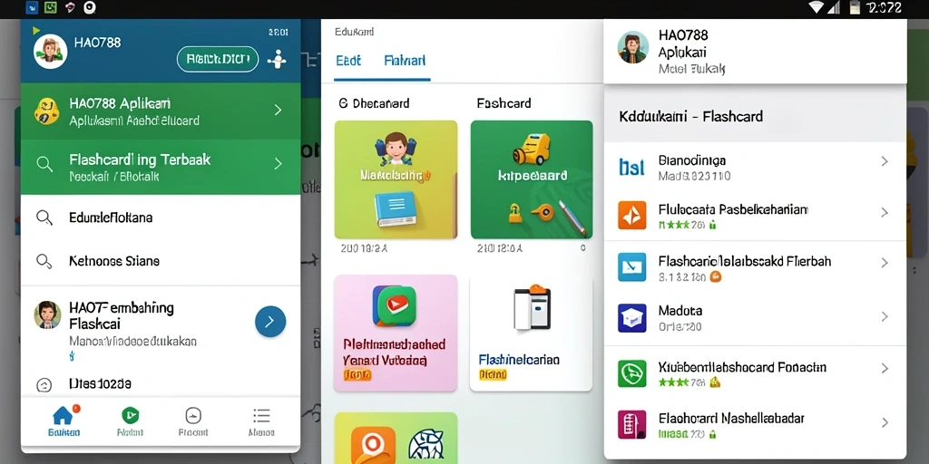 Tampilan antarmuka utama HAO788 dengan fitur Flashcard yang interaktif.