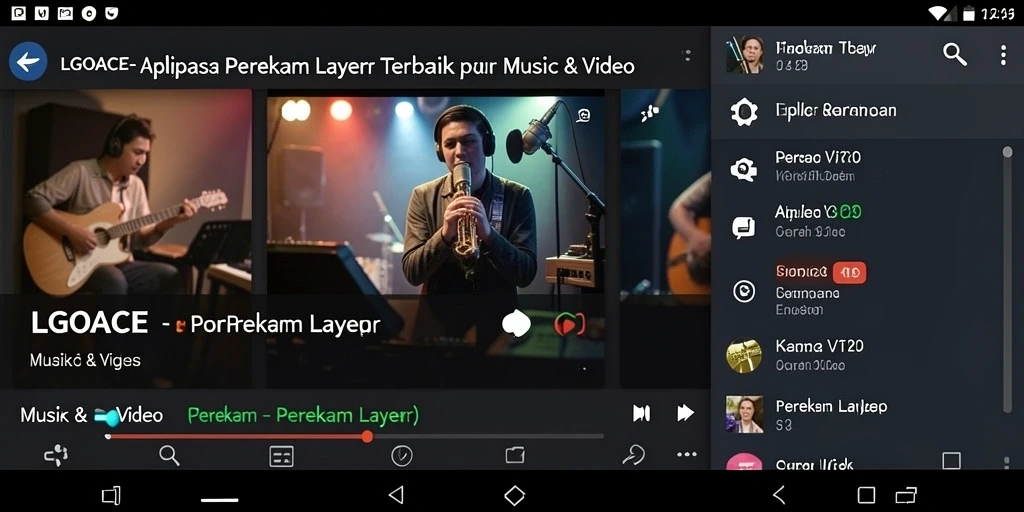 Antarmuka aplikasi LGOACE untuk perekaman layar yang intuitif.