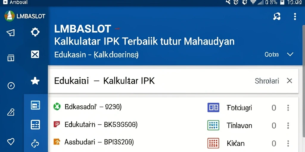 Antarmuka LMBASLOT menampilkan fitur Kalkulator IPK yang mudah digunakan.
