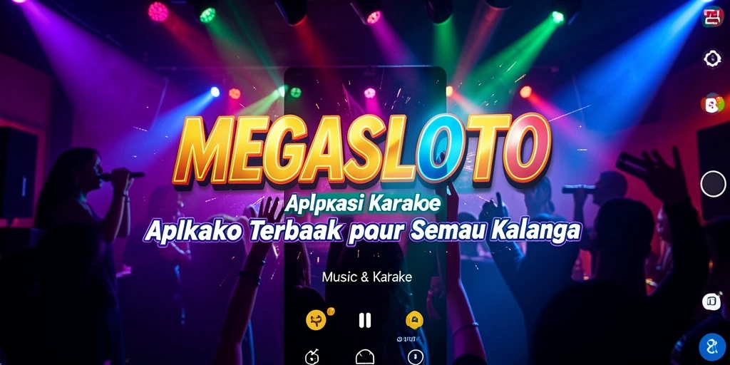 Tampilan antarmuka MEGASLOTO saat sesi karaoke berlangsung.