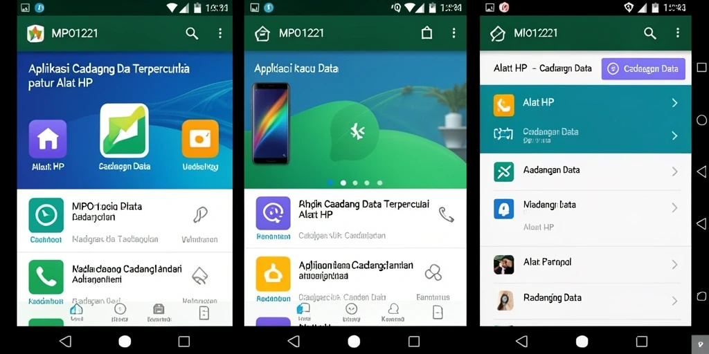 Antarmuka utama MPO1221 dengan fitur cadangan data yang sederhana.