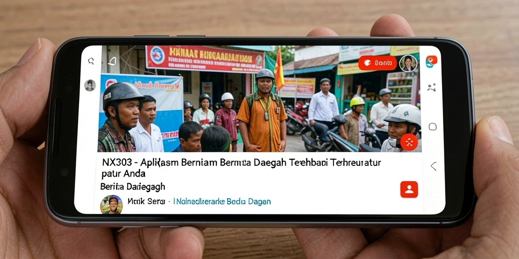 Antarmuka aplikasi NX303 menampilkan berita daerah secara menarik.