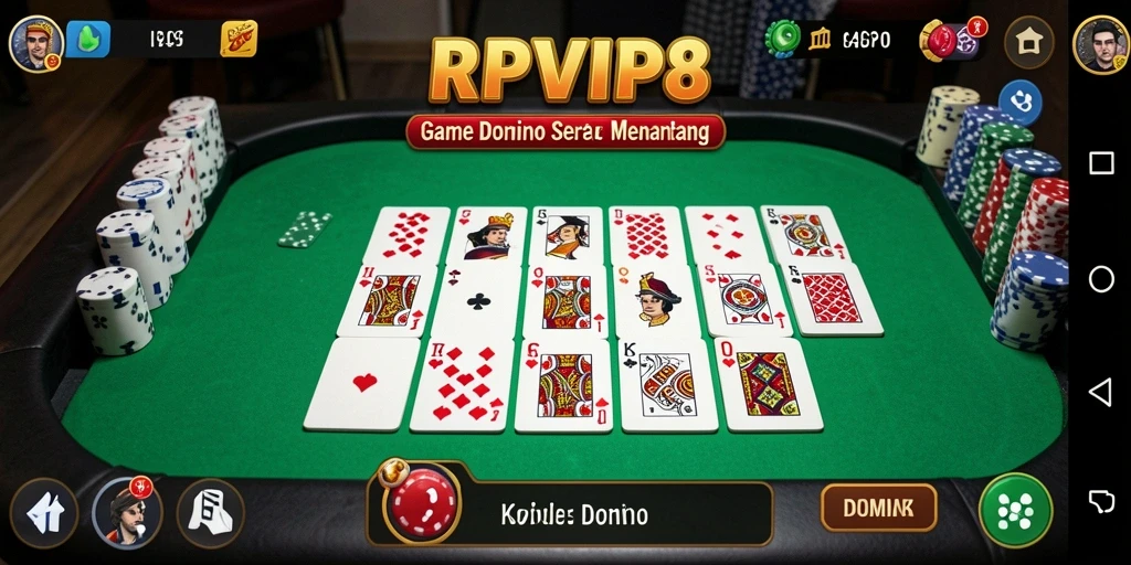 Antarmuka RPVIP8 yang menarik dan fungsional untuk permainan Domino.