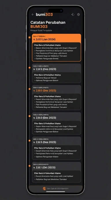 Riwayat Versi Aplikasi bumi303 untuk Android